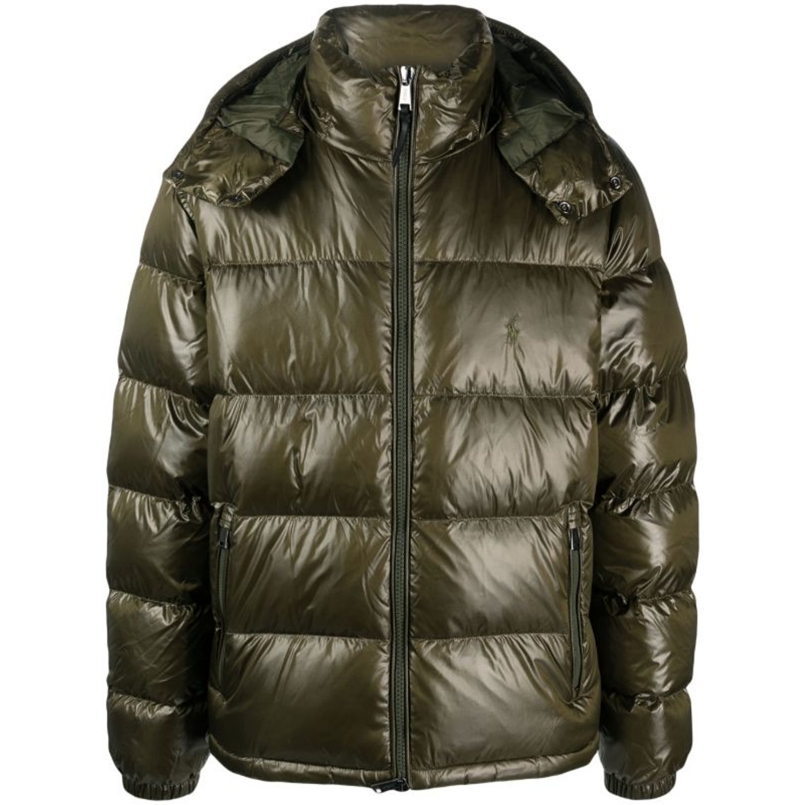 Polo Ralph Lauren Mens Xl Polo Pony Hooded Padded Jacket Nylon Down Puffer Green